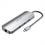 Dockingstation Vention Multifunktions-USB-C auf HDMI USB3.0x3 RJ45 SD TF TRRS 3,5mm PD 0,15M Grau Aluminiumlegierung