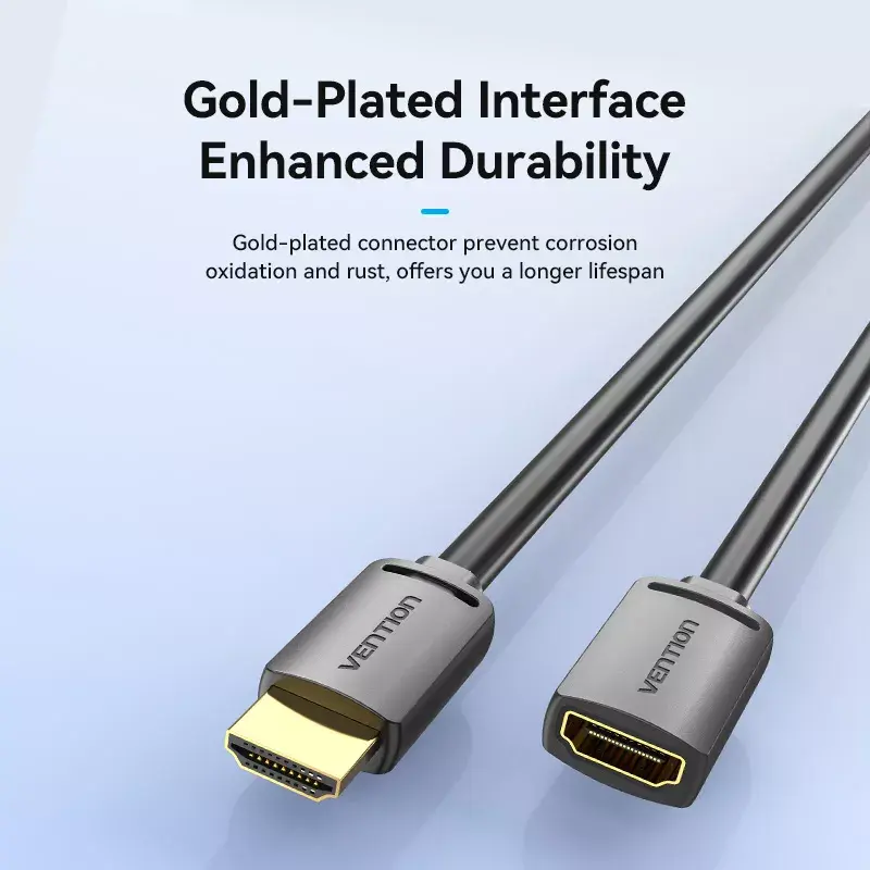 HDMI-Kabel Vention AHCBF 1 m, HDMI-A Stecker auf HDMI-A Buchse, 18 Gbit/s, 4K, schwarz