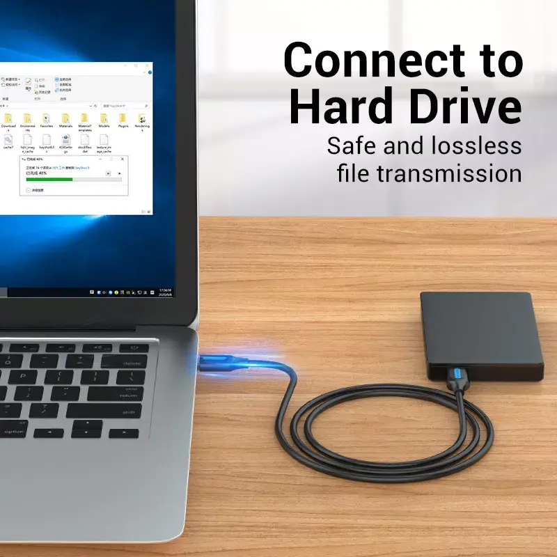USB 2.0 A–A Kabel Vention 2 m, Schwarz PVC, USB A auf USB A, 0,48 Gbit/s