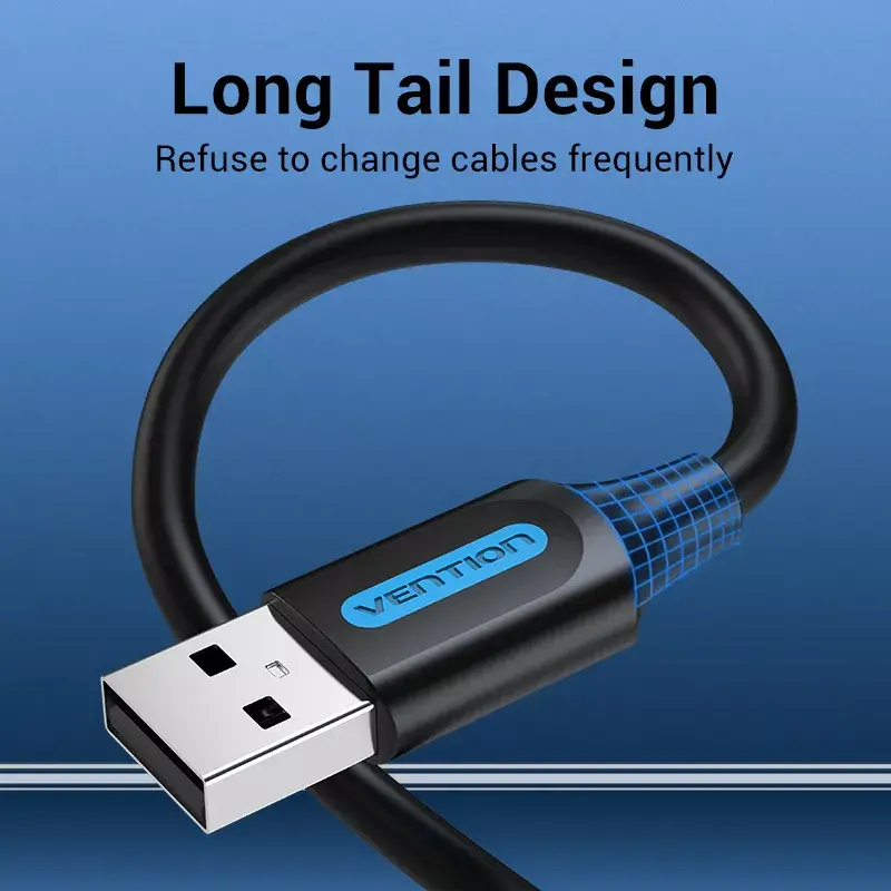 USB 2.0 A–A Kabel Vention 2 m, Schwarz PVC, USB A auf USB A, 0,48 Gbit/s