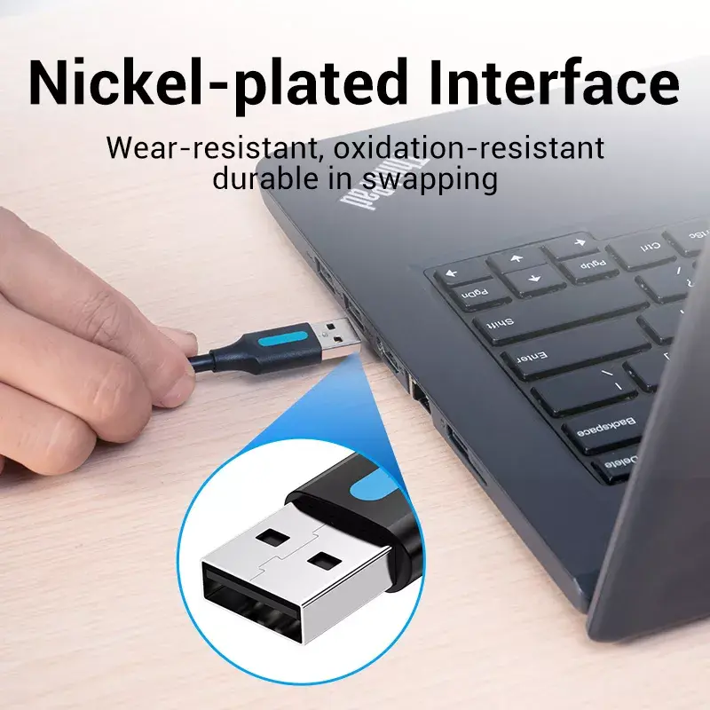 USB 2.0 A–A Kabel Vention 2 m, Schwarz PVC, USB A auf USB A, 0,48 Gbit/s