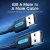 USB 2.0 A–A Kabel Vention 2 m, Schwarz PVC, USB A auf USB A, 0,48 Gbit/s