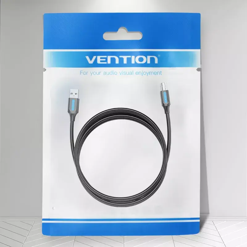USB 2.0 A Stecker auf B Stecker Kabel 3 m — Vention — schwarz PVC, 480 Mbit/s, 2 A