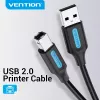 USB 2.0 A Stecker auf B Stecker Kabel Vention COQBJ, 0,5 m, Schwarz, PVC-Mantel, 2 A, 0,48 Gbit/s