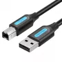 USB 2.0 A Stecker auf B Stecker Kabel Vention COQBJ, 0,5 m, Schwarz, PVC-Mantel, 2 A, 0,48 Gbit/s
