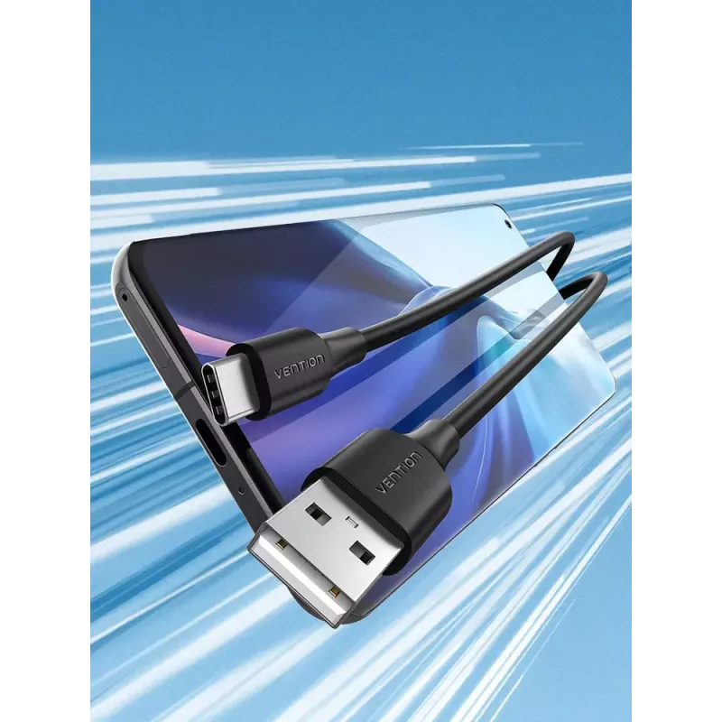 Vention USB 2.0 A Male to C Male 3A Kabel 0.5M Schwarz