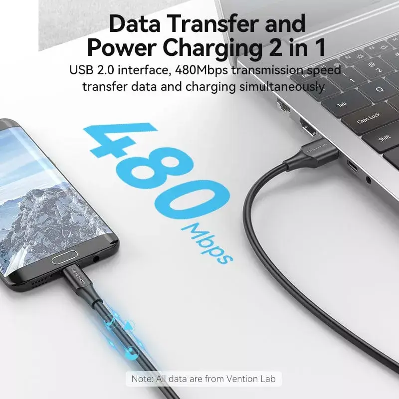 Vention USB 2.0 A Stecker auf Micro-B Stecker 2A Kabel 2M Schwarz