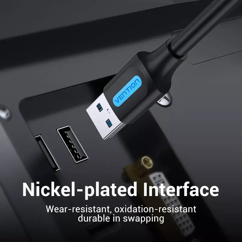 USB-A-auf-USB-A-Kabel Vention CONBD 0,5 m, USB 3.2 Gen 1 (5 Gbit/s), Schwarz