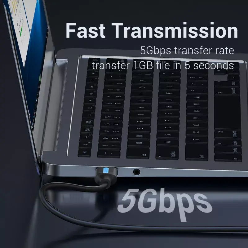 USB-A-auf-USB-A-Kabel Vention CONBD 0,5 m, USB 3.2 Gen 1 (5 Gbit/s), Schwarz
