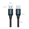 USB 3.0 A‑Stecker-auf-A‑Stecker Kabel 1,5 m — Vention, USB 3.2 Gen 1, Schwarz PVC