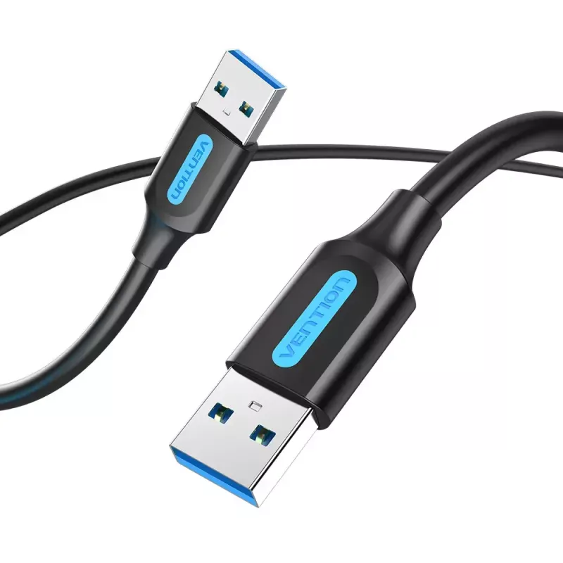 USB 3.0 A‑Stecker-auf-A‑Stecker Kabel 1,5 m — Vention, USB 3.2 Gen 1, Schwarz PVC