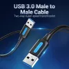 USB 3.0 A‑Stecker-auf-A‑Stecker Kabel 1,5 m — Vention, USB 3.2 Gen 1, Schwarz PVC