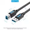 Vention USB 3.0 A auf B Kabel 3 m — USB 3.2 Gen 1 (5 Gbit/s), Schwarz, vernickelte Steckverbinder