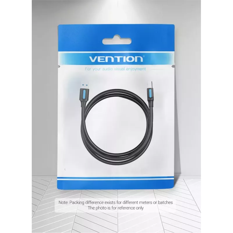 Vention USB 3.0 A auf B Kabel 3 m — USB 3.2 Gen 1 (5 Gbit/s), Schwarz, vernickelte Steckverbinder