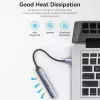 USB-Hub Vention CKOHB — 4-Port USB 3.2 Gen 1/USB 2.0 Hub, 0,15 m Kabel, grau Aluminium
