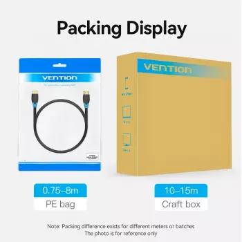 HDMI-Kabel Vention 5 m 2.0 18 Gbit/s Stecker-zu-Stecker, PVC-Mantel, vergoldete Kontakte, unterstützt 4K@60Hz