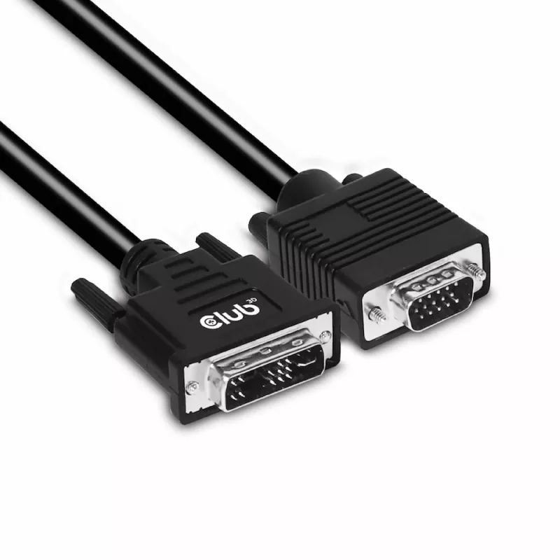 DVI-A-zu-VGA-Kabel M/M CLUB3D CAC-1243 3m 28 AWG Schwarz