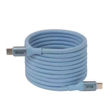 CLUB3D USB-C® Magnetic-Coil 240W PD3.1 Blaues Kabel 2m / 6.56ft Schnellladung