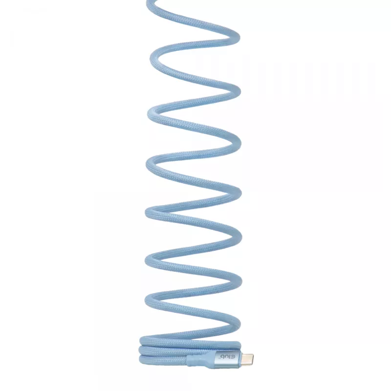 CLUB3D USB-C® Magnetic-Coil 240W PD3.1 Blaues Kabel 2m / 6.56ft Schnellladung