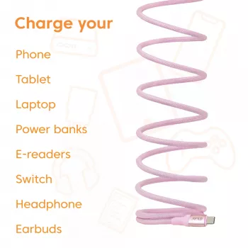 CLUB3D USB-C Magnetic-Coil 240W Pink Kabel 2m USB 2.0