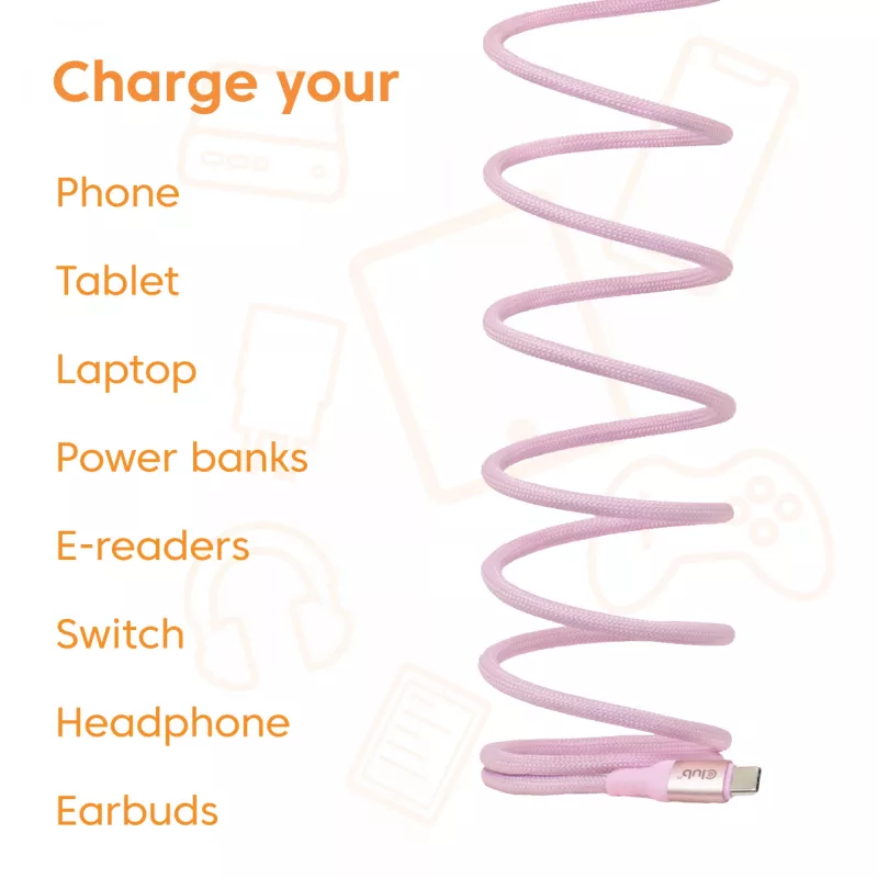 CLUB3D USB-C Magnetic-Coil 240W Pink Kabel 2m USB 2.0