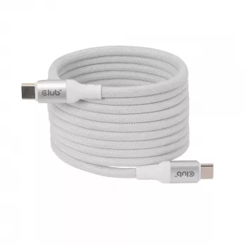 USB-C Magnetic-Coil-Kabel Club 3D CAC-3032 — weiß, Magnetspulen-Design für Laden und Datenübertragung
