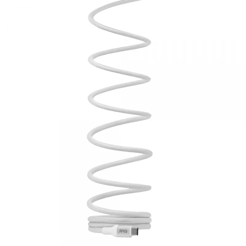 USB-C Magnetic-Coil-Kabel Club 3D CAC-3032 — weiß, Magnetspulen-Design für Laden und Datenübertragung