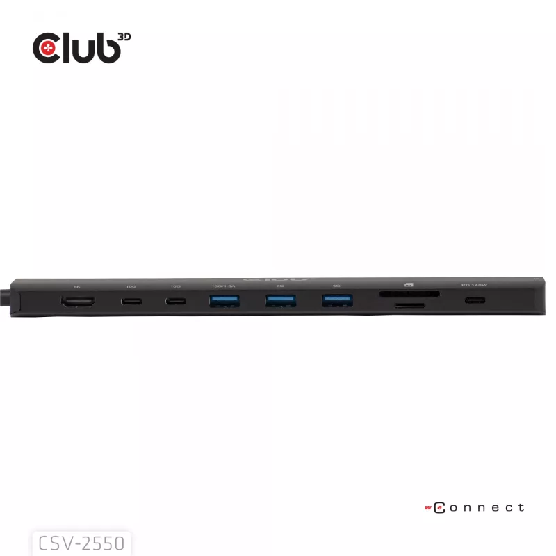 CLUB3D 10-1 Tragbares Dock USB Type-C® 10Gbps auf HDMI™ 8K30Hz PD3.1 max. 140 Watt
