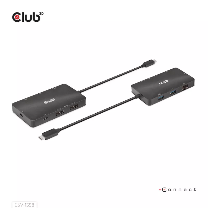 CLUB3D USB Gen2 Type-C to Dual DisplayPort 4k60Hz 7-in-1 HUB