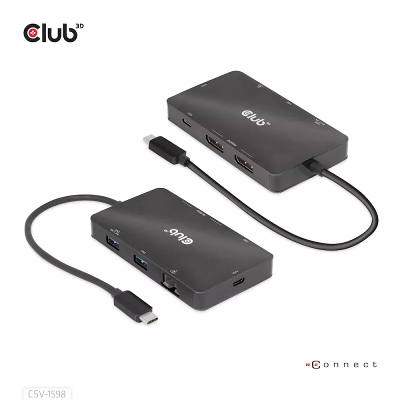CLUB3D USB Gen2 Type-C to Dual DisplayPort 4k60Hz 7-in-1 HUB