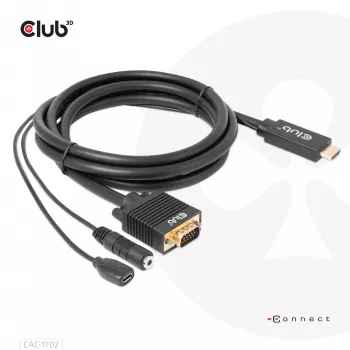 CLUB3D HDMI-zu-VGA-Kabel M/M 2m 28AWG