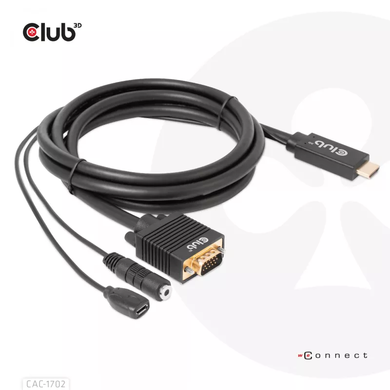 CLUB3D HDMI-zu-VGA-Kabel M/M 2m 28AWG