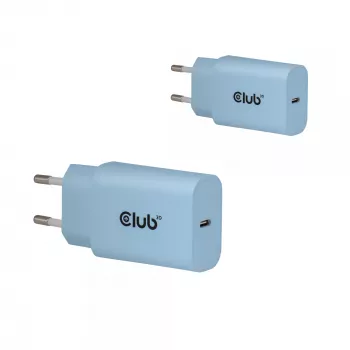 CLUB3D 2-Pack USB-C-Ladegerät 30 Watt Weiß, Innenbereich, AC, Blau