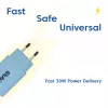 CLUB3D 2-Pack USB-C-Ladegerät 30 Watt Weiß, Innenbereich, AC, Blau