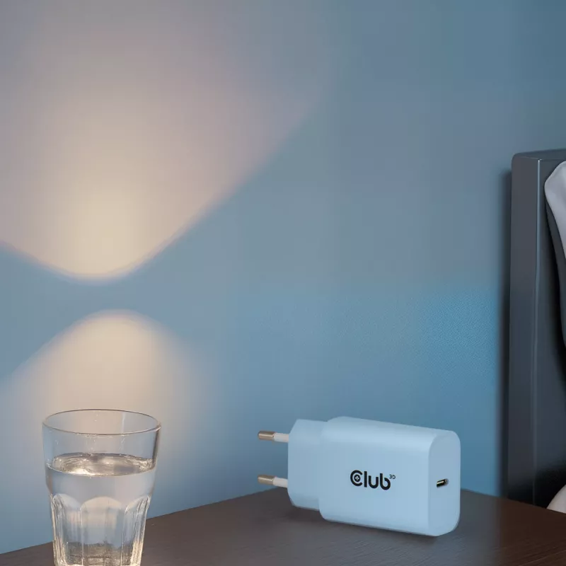 CLUB3D 2-Pack USB-C-Ladegerät 30 Watt Weiß, Innenbereich, AC, Blau