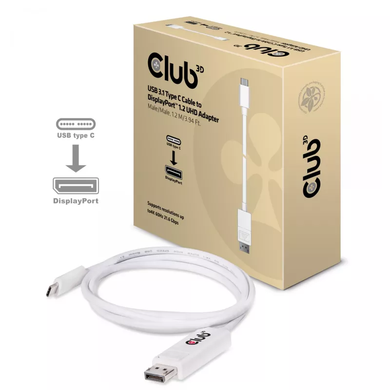 CLUB3D USB 3.1 Typ C Kabel auf DisplayPort 1.2 UHD Adapter