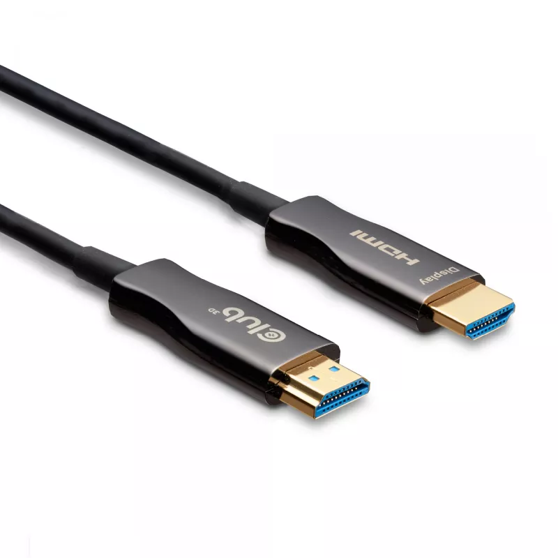 CLUB3D HDMI™ Hybrid AOC Kabel 8K60Hz/4K120Hz 30m / 98,42 ft, 30 m, HDMI Typ A (Standard), HDMI Typ A (Standard), 48 Gbit/s, Schwarz