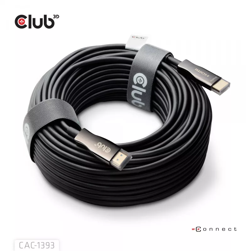 Club 3D HDMI Hybrid AOC Kabel 8K60Hz / 4K120Hz 50 m, HDMI Typ A Stecker–Stecker