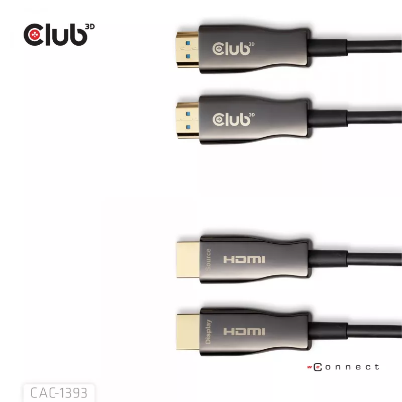 Club 3D HDMI Hybrid AOC Kabel 8K60Hz / 4K120Hz 50 m, HDMI Typ A Stecker–Stecker