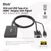 CLUB3D VGA- und USB-Typ-A-auf-HDMI-Adapter mit Pigtail M/F 0,6m/1,97ft 28AWG