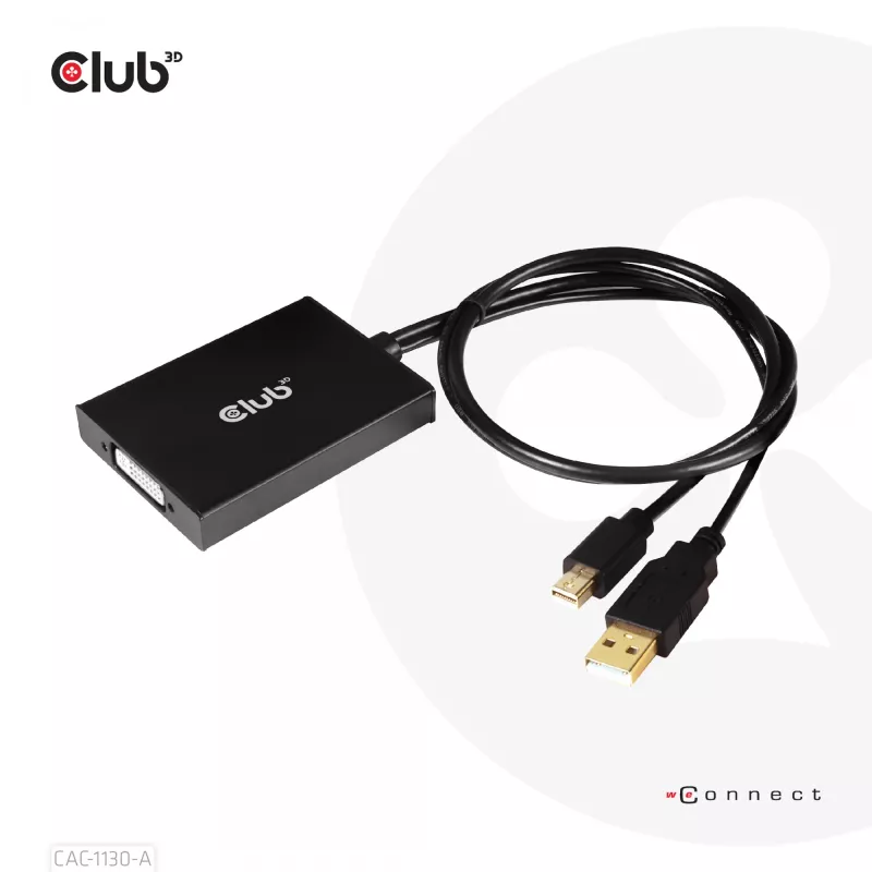 CLUB3D Mini DisplayPort auf Dual Link DVI, HDCP OFF Version für Apple Cinema Displays Aktiver Adapter