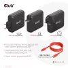 CLUB3D Reiseladegerät 100W GaN-Technologie, vier Anschlüsse USB Typ-A(2x) und -C(2x), Power Delivery(PD) 3.0 Unterstützung