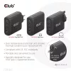 CLUB3D Reiseladegerät 100W GaN-Technologie, vier Anschlüsse USB Typ-A(2x) und -C(2x), Power Delivery(PD) 3.0 Unterstützung