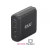 CLUB3D Reiseladegerät 100W GaN-Technologie, vier Anschlüsse USB Typ-A(2x) und -C(2x), Power Delivery(PD) 3.0 Unterstützung