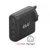 CLUB3D Reiseladegerät 100W GaN-Technologie, vier Anschlüsse USB Typ-A(2x) und -C(2x), Power Delivery(PD) 3.0 Unterstützung