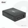 CLUB3D Reiseladegerät 132W GaN-Technologie, vier Ports USB Typ-A und -C, Power Delivery (PD) 3.0 Unterstützung