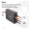 CLUB3D Reiseladegerät 132W GaN-Technologie, vier Ports USB Typ-A und -C, Power Delivery (PD) 3.0 Unterstützung