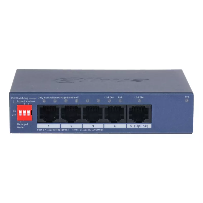 Dahua Technology CS4005-4ET1GT-36 Netzwerk-Switch Managed L2 Gigabit Ethernet (10/100/1000) Power over Ethernet (PoE) Blau