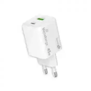 MediaRange MRMA113-2 USB-C 45W AC Indoor-Ladegerät für Smartphone und Tablet, Weiß, Eingang 100–240 V