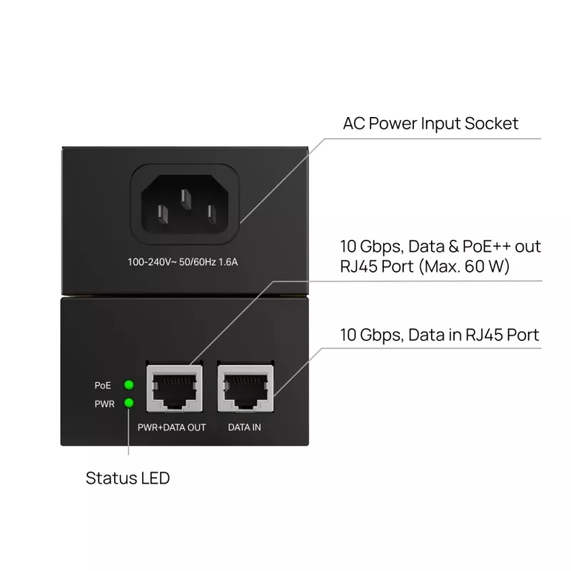 TP-Link POE370S PoE-Adapter 10 Gigabit Ethernet